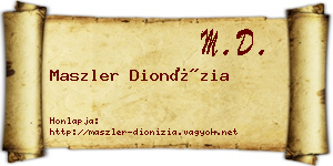 Maszler Dionízia névjegykártya